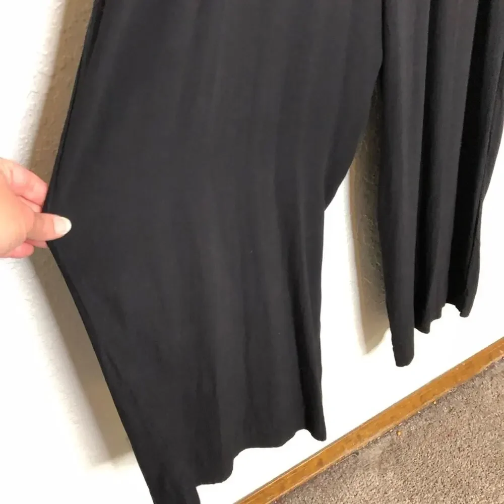 LOFT black ruffle trim wide leg sleeveless jumpsuit size Large